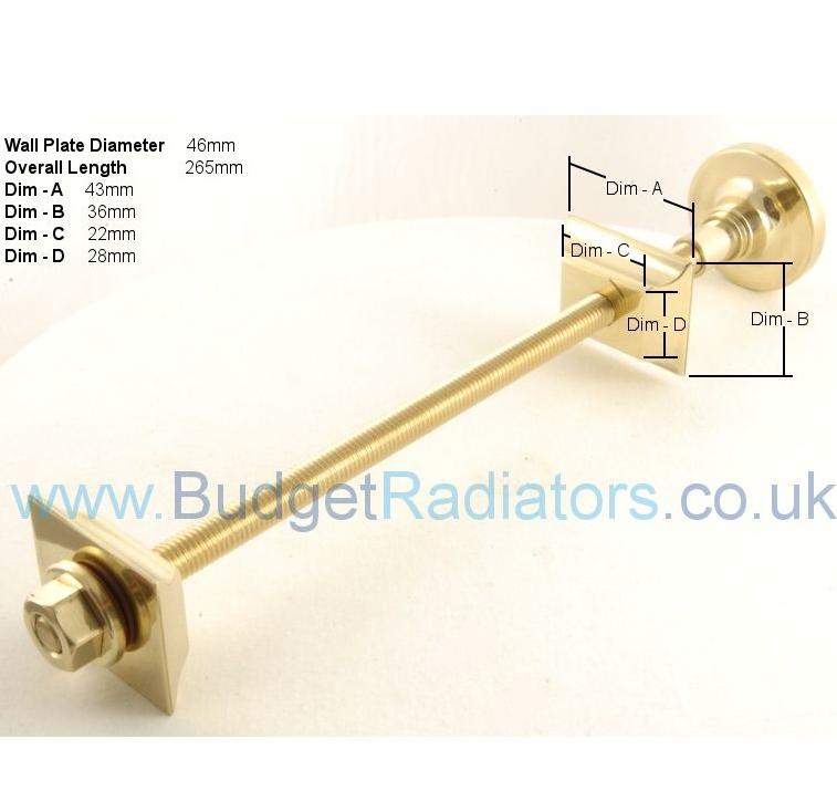 Cast Iron Radiator Luxury Wall Stay - Brass, Old English